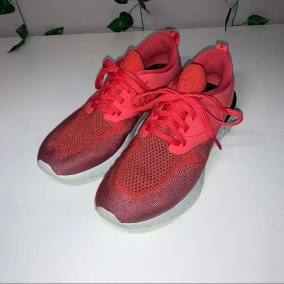 Nike Odyssey React 2 Flyknit Running  Shoes Women's Size 7 US Ember Red Sneakers - Picture 3 of 8